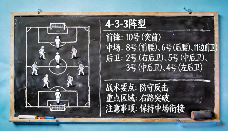 足球战术板上的阵型标记与比赛分析笔记